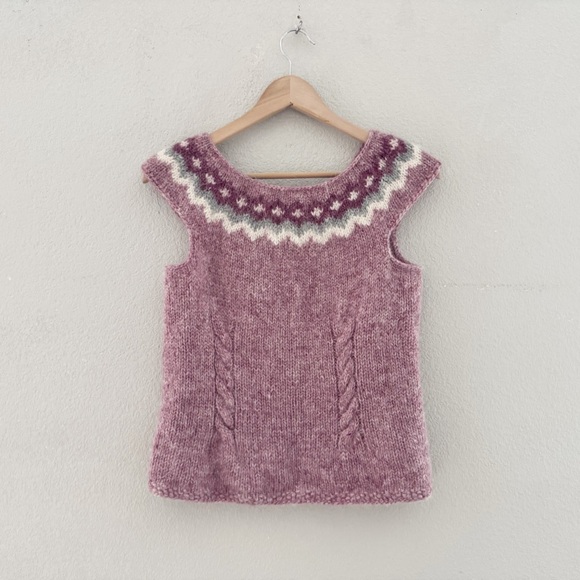 Alafoss Lopi Wool Fair Isle Sweater Vest Womens Small Cottagecore Folk Nordic - Picture 3 of 11